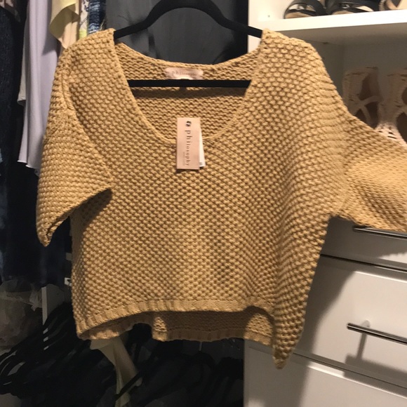 Short sleeve sweater crop top - Picture 2 of 4